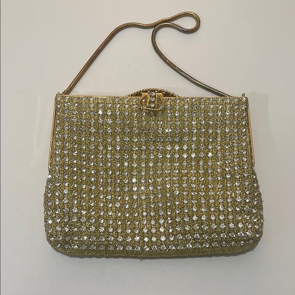 Vintage Elegant Gold & Rhinestone Evening Bag